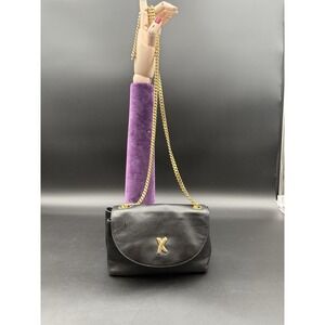 Vintage Paloma Picasso Crossbody Bag Italy Black Soft Leather Chain Strap